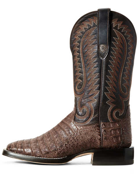 Image #2 - Ariat Men's Chocolate Caiman Belly Western Boots - Wide Square Toe, , hi-res