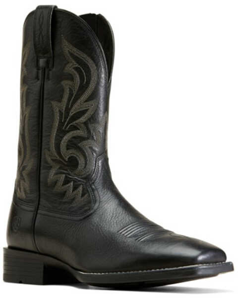 Ariat Men's Ultra Performance Western Boots - Broad Square Toe, Black, hi-res