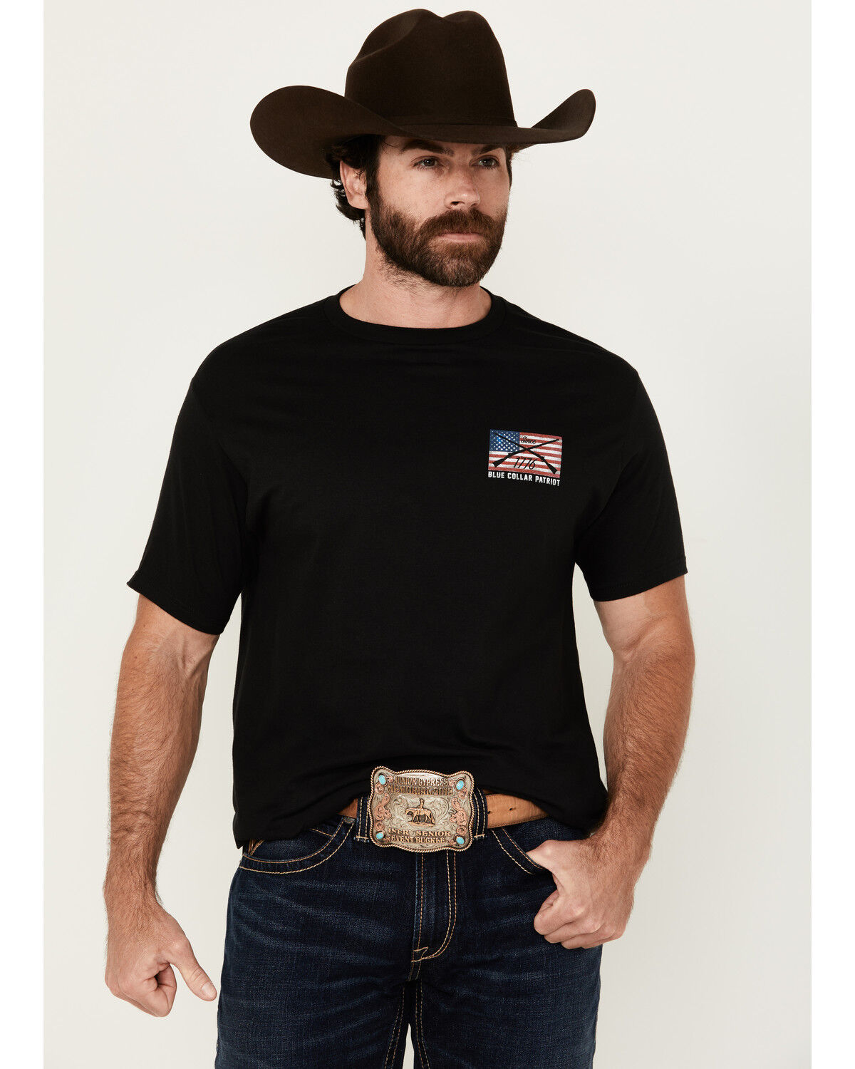 Image #2 - Howitzer Men's Blue Collar Trust Short Sleeve Graphic T-Shirt, , hi-res