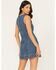 Image #4 - Show Me Your Mumu Women's Bridgeport Sleeveless Bow Denim Mini Dress, Dark Wash, hi-res