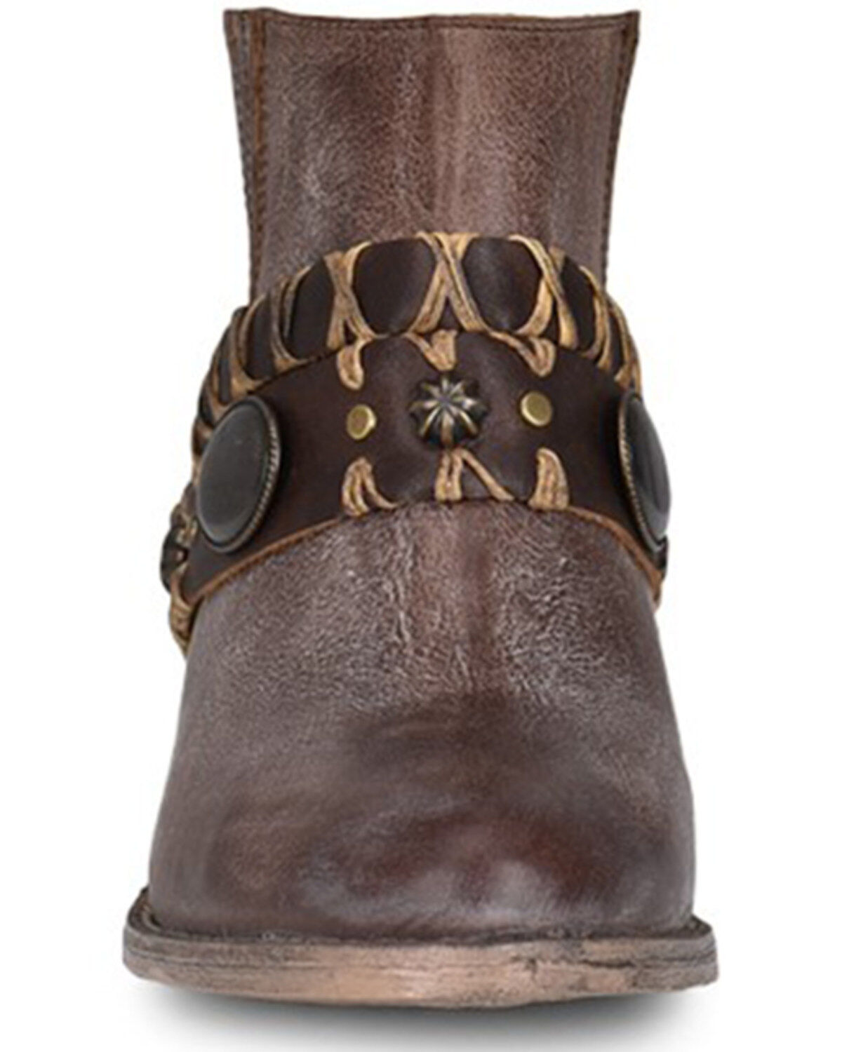 Image #3 - Circle G Women's Harness Fashion Booties - Round Toe, Dark Brown, hi-res