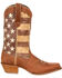 Image #2 - Durango Women's Distressed Flag Western Boots, Brown, hi-res