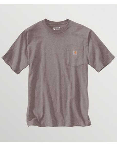 Carhartt Men's Loose Fit Heavyweight Logo Pocket Work T-Shirt, Light Purple, hi-res