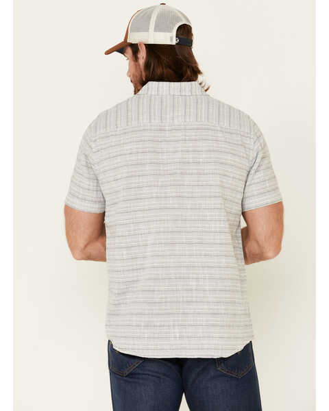 Image #4 - North River Men's Horizontal Stripe Short Sleeve Button Down Western Shirt , Natural, hi-res