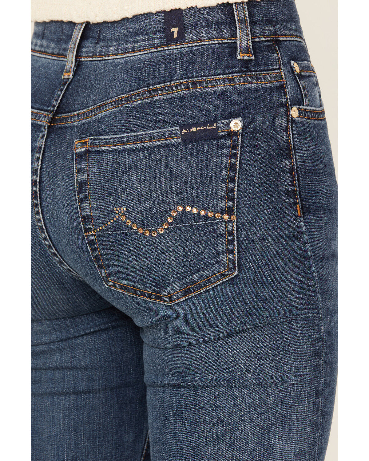 Image #2 - 7 For All Mankind Women's Dark Wash Soho Mid Rise Embellished Bootcut Stretch Denim Jeans, Dark Wash, hi-res