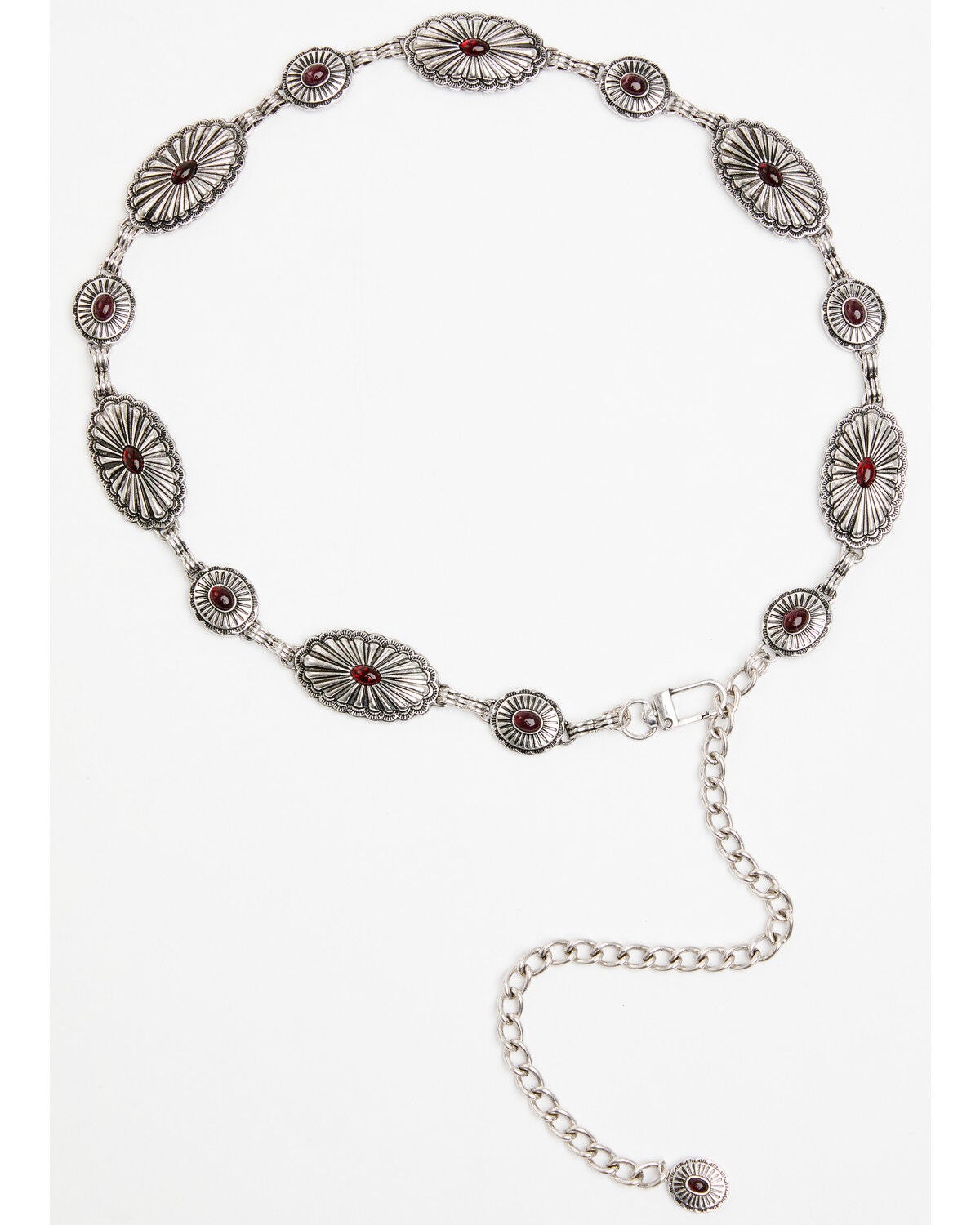 Image #1 - Shyanne Women's Sunburst Concho Chain Belt, Silver, hi-res