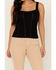 Image #3 - Idyllwind Women's Sparrow Pointelle Rib Lace Tank, Black, hi-res