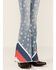 Rock & Roll Denim Girls' Star Print Striped Panel Medium Wash Flare Jeans, Medium Wash, hi-res