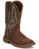Justin Men's Rush Short Base Performance Western Boots - Broad Square Toe , Brown, hi-res
