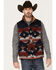 Cinch Men's Quilted Southwestern Print Vest, Blue, hi-res