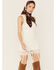 Shyanne Women's Crochet & Fringe Midi Dress, White, hi-res