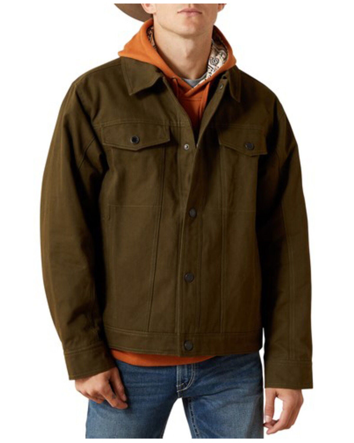 Ariat Men's Canvas Rancher Jacket, Brown, hi-res