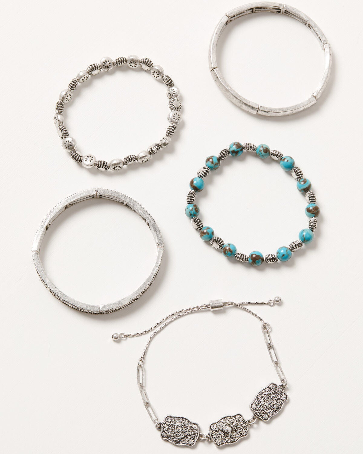 Image #1 - Idyllwind Women's Western Buckle Bracelet Set - 5 Piece, Silver, hi-res