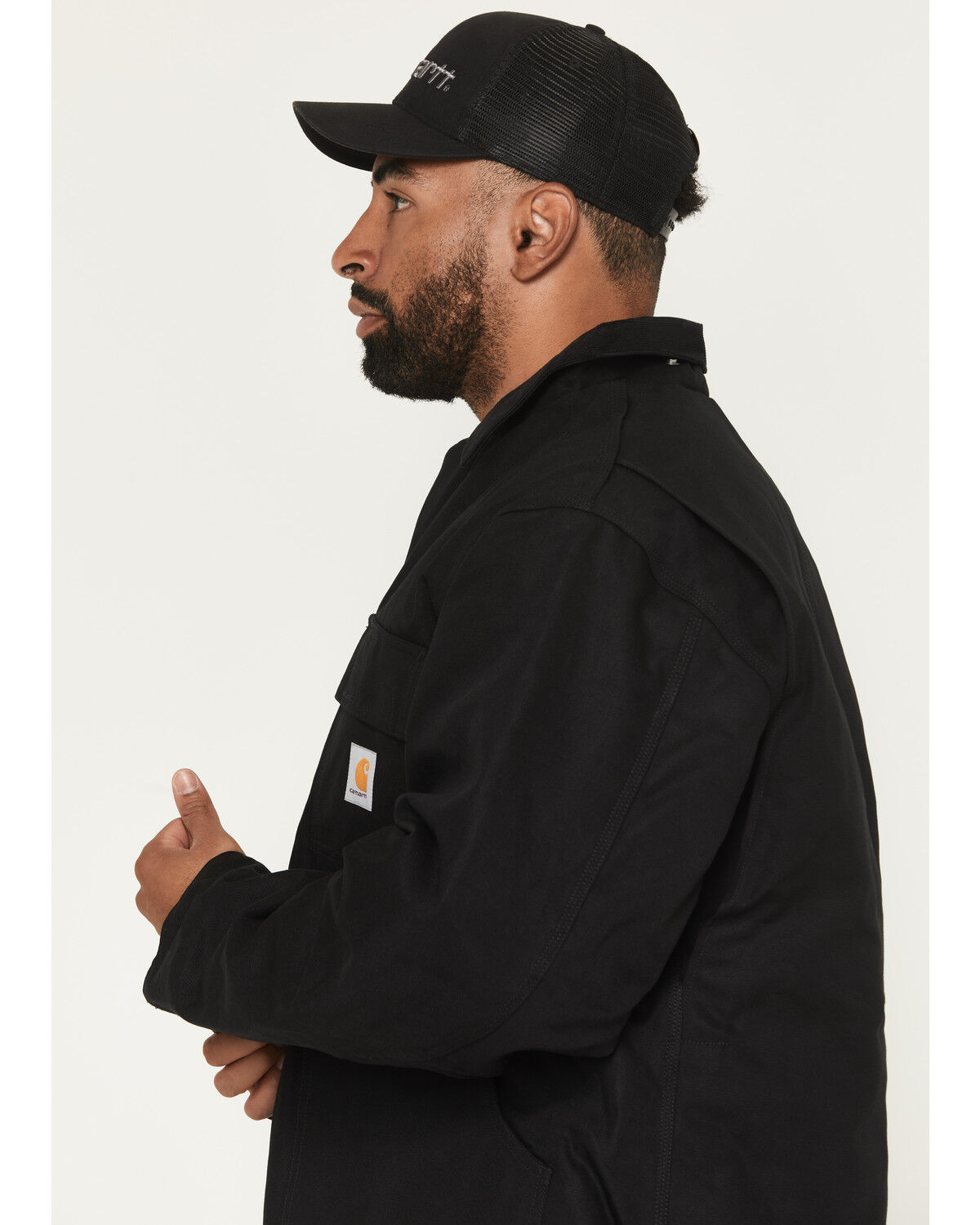 Image #2 - Carhartt Men's Loose Fit Firm Duck Insulated Traditional Coat, Black, hi-res