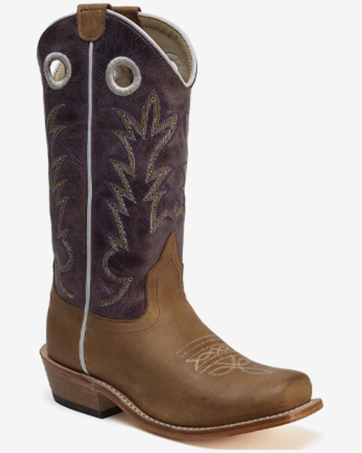 Image #1 - Old West Girls' Western Boots - Square Toe, Lt Brown, hi-res