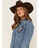 Image #2 - Shyanne Women's Ironwood Embroidered Long Sleeve Button-Down Woven Shirt, Light Medium Wash, hi-res