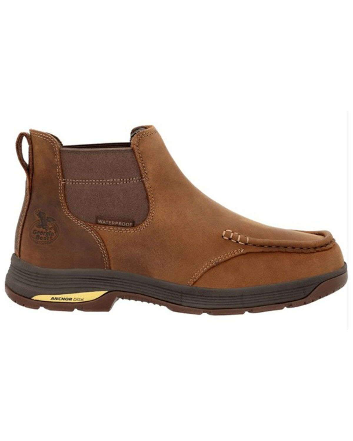 Image #2 - Georgia Boot Men's Athens Superlyte Waterproof Chelsea Work Boots - Moc Toe, Brown, hi-res