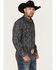 Rough Stock By Panhandle Men's Southwestern Dot Print Long Sleeve Snap Western Shirt , Black, hi-res