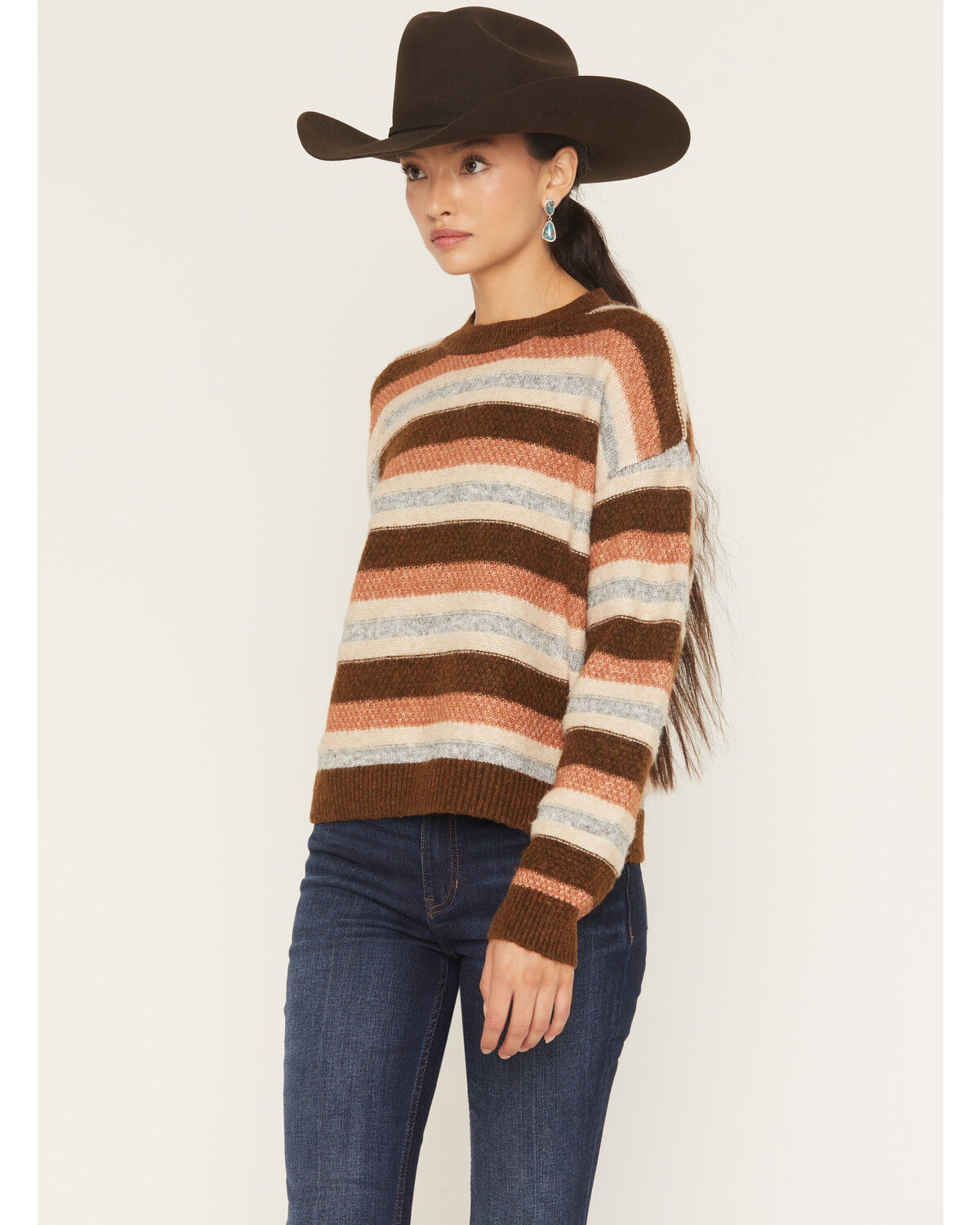 Image #2 - Shyanne Women's Reiner Striped Sweater, Orange, hi-res