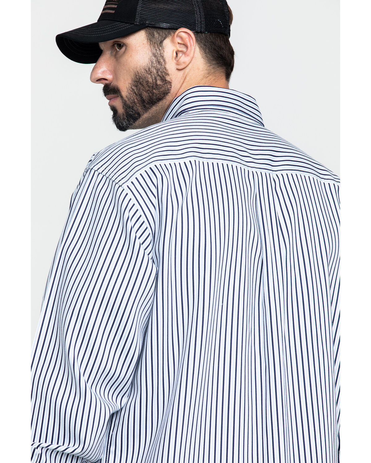 Image #2 - Cinch Men's FR Lightweight Vertical Striped Long Sleeve Work Shirt , , hi-res