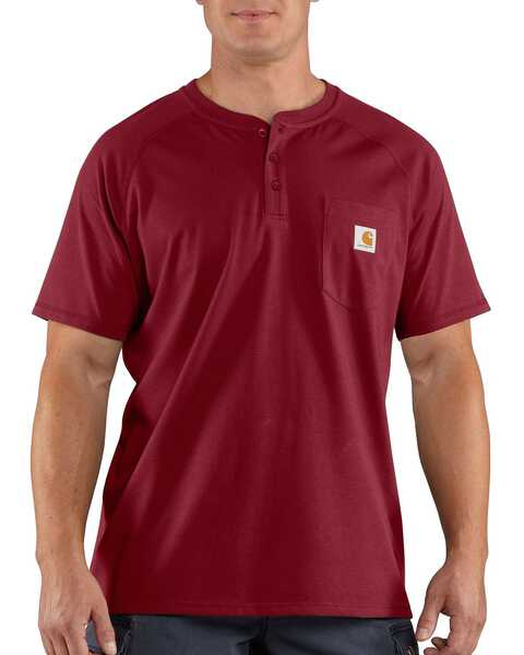 Image #1 - Carhartt Force Cotton Henley Short Sleeve Work Shirt - Big & Tall, , hi-res