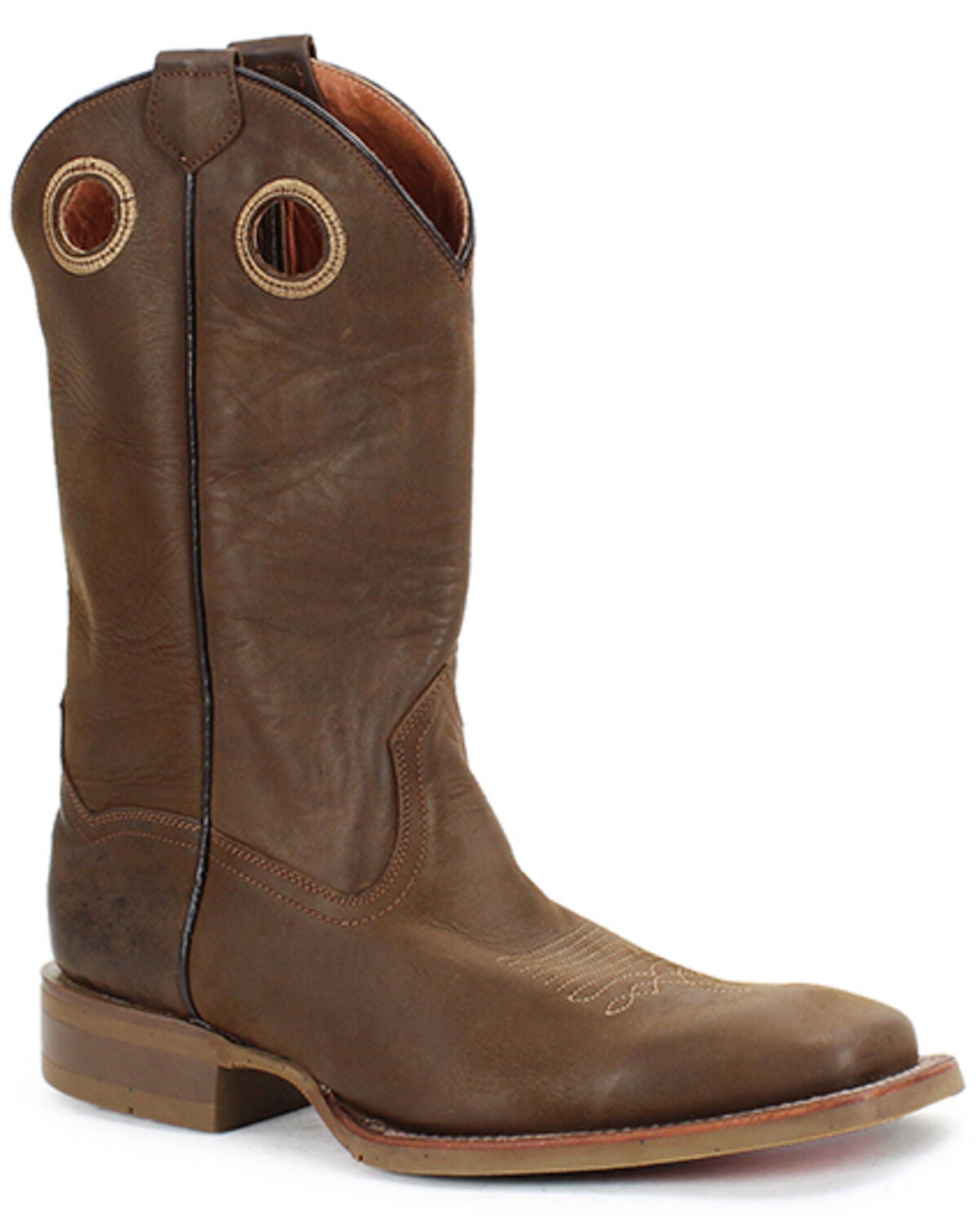 Roan by Bed Stu Men's Satire Western Boots - Broad Square Toe, Tan, hi-res