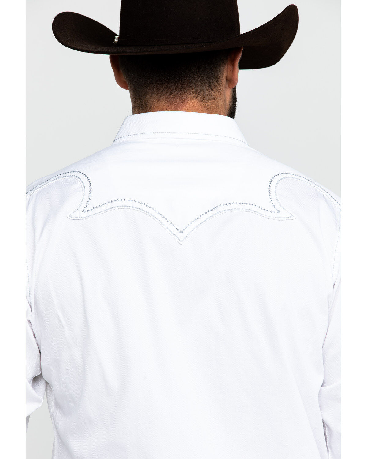 Image #5 - Rock 47 By Wrangler Men's White Solid Long Sleeve Western Shirt , , hi-res