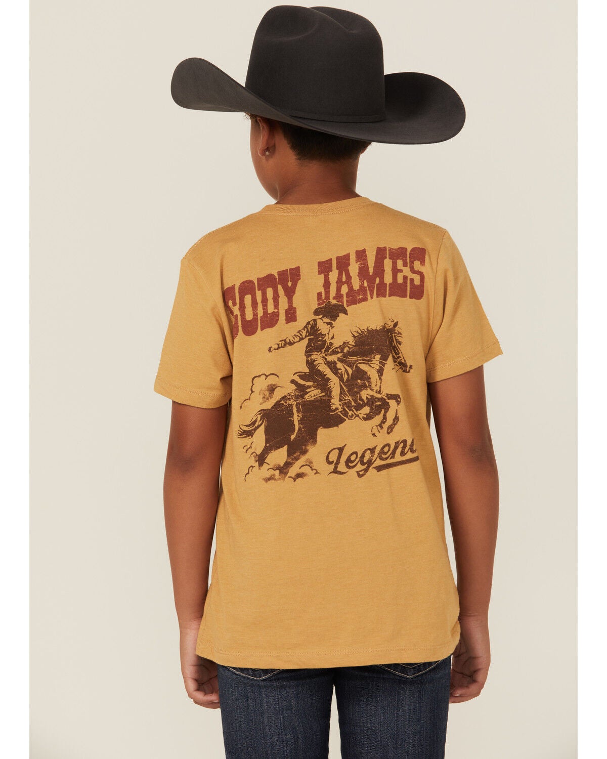 Cody James Boys' Cowboy Short Sleeve Graphic T-Shirt, Tan, hi-res