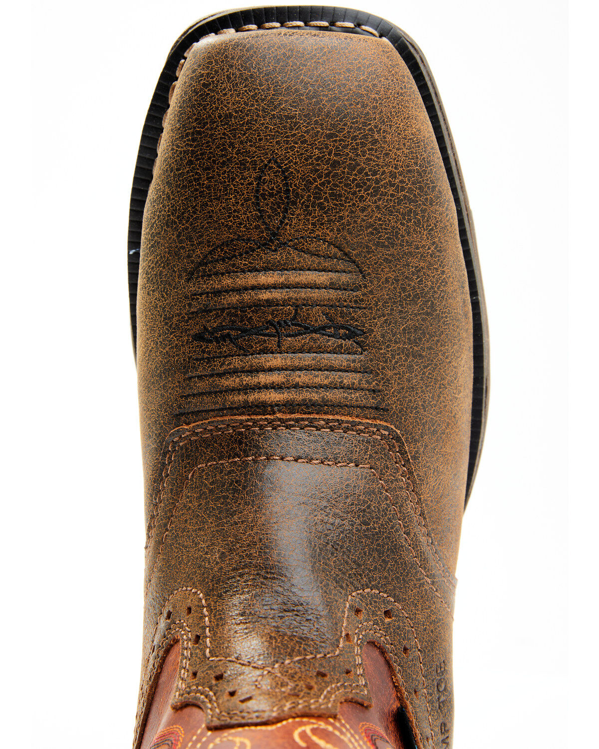 Image #6 - Cody James Men's Nano Lite Waterproof Western Work Boots - Composite Toe, Orange, hi-res