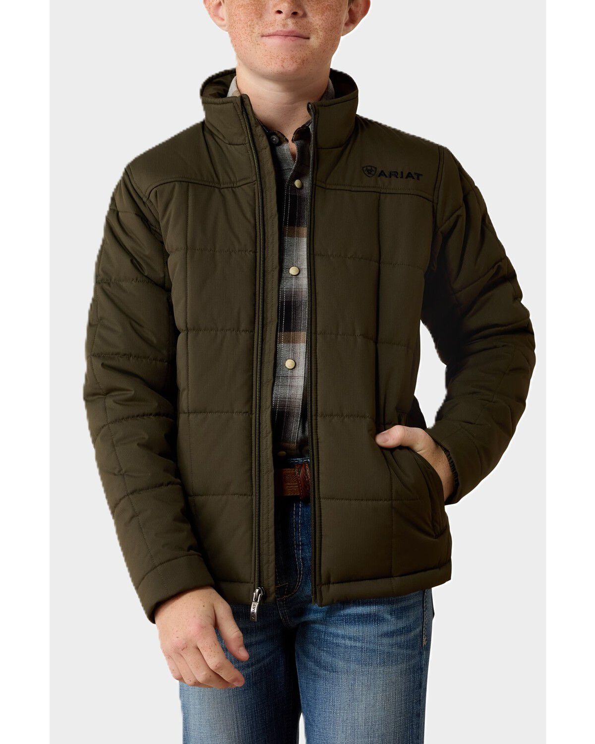 Ariat Boys' Crius Insulated Jacket, Green, hi-res