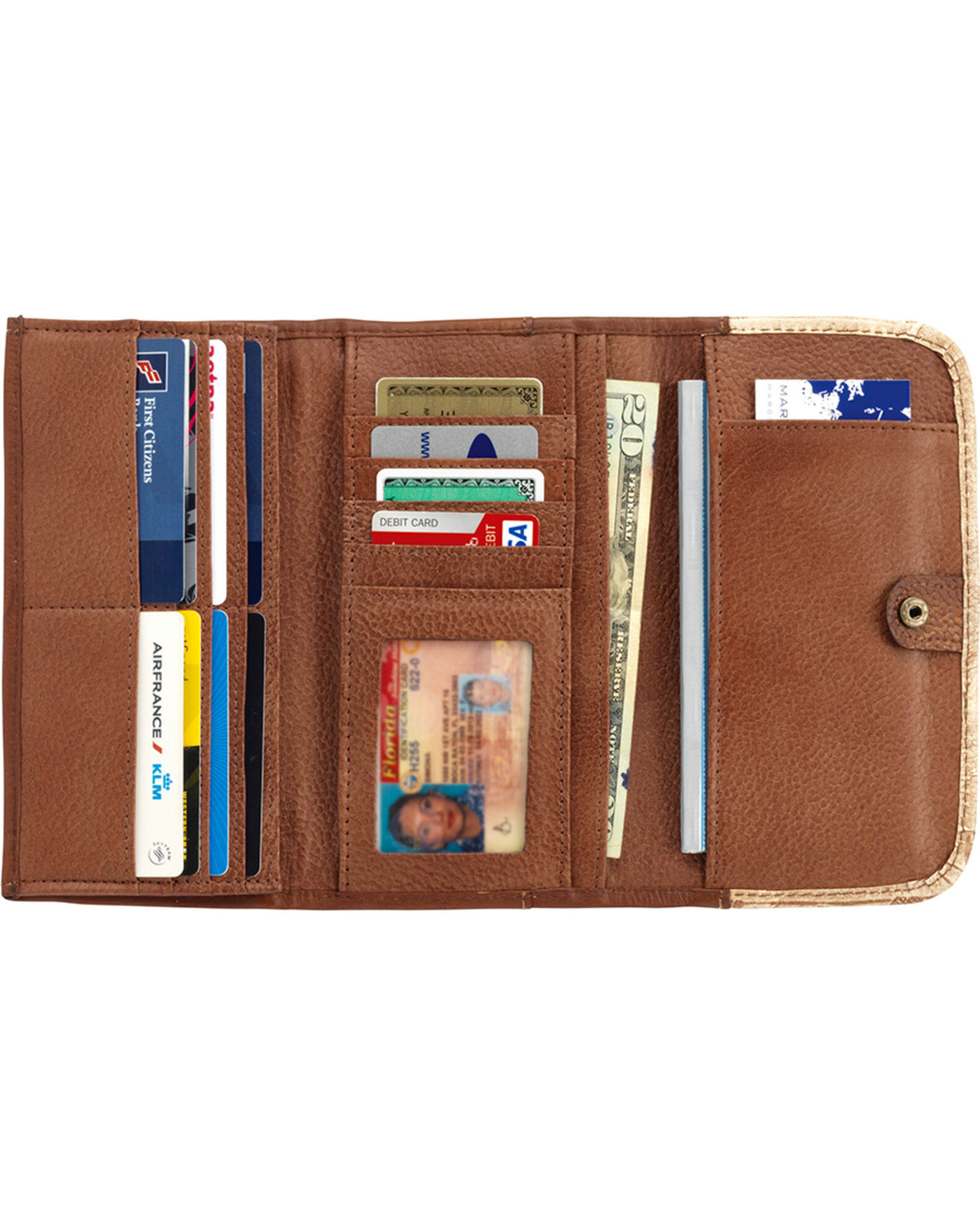 Image #2 - American West Mohave Canyon Ladies' Black Tri-Fold Wallet, Black, hi-res