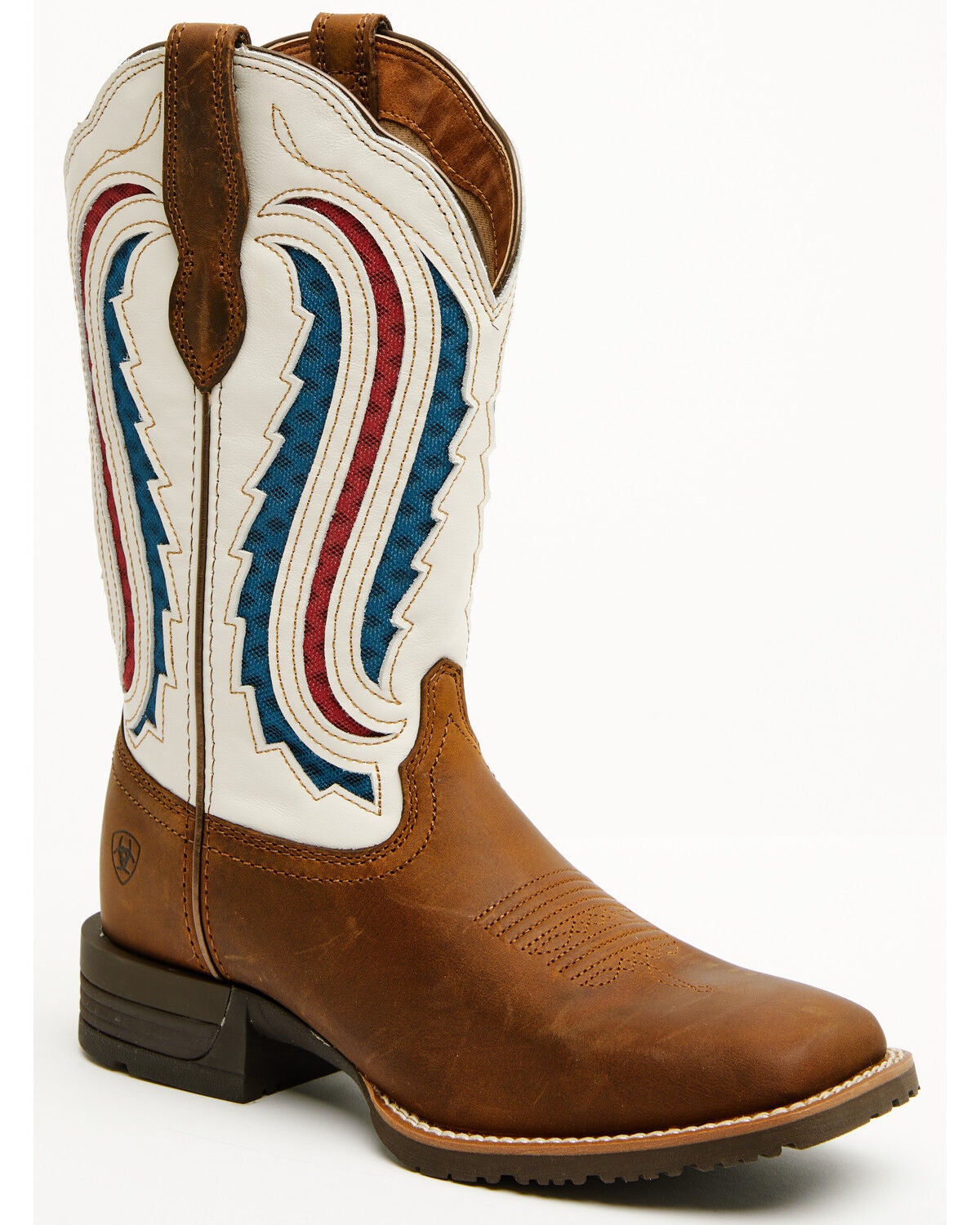 Ariat Women's 11" Ranchwork VentTEK Performance Western Boots - Broad Square Toe, Distressed Brown, hi-res
