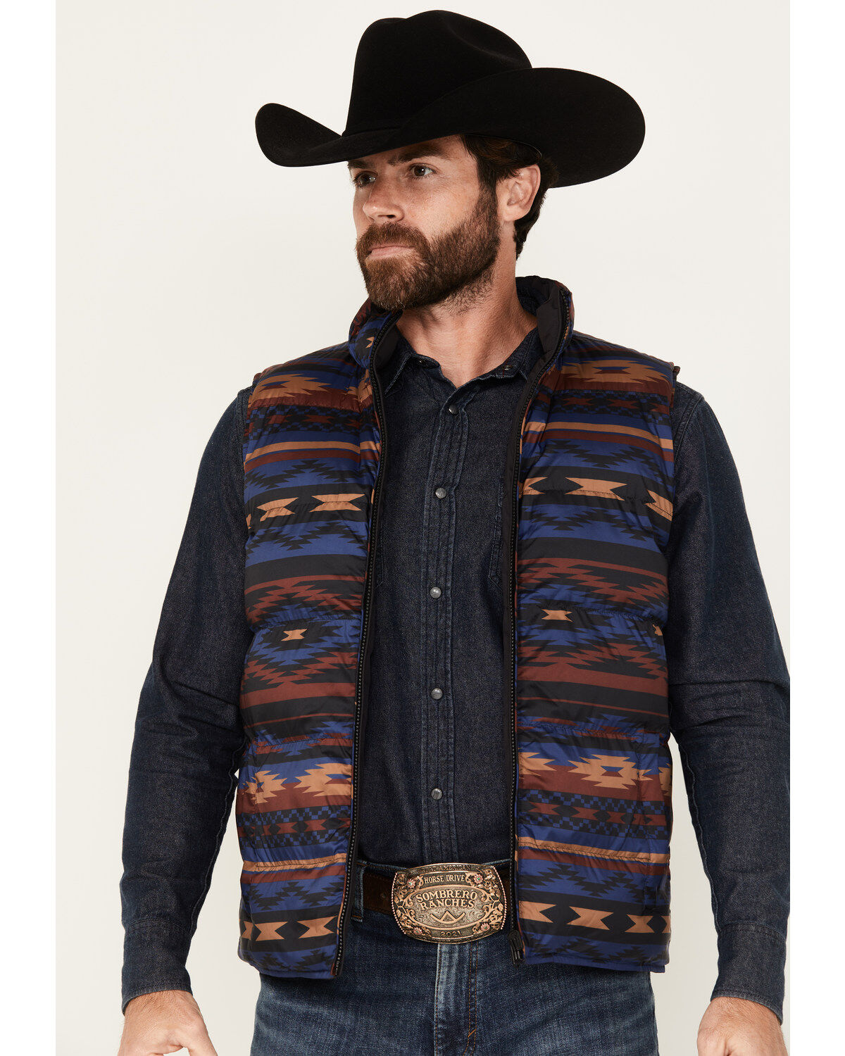 Image #2 - RANK 45® Men's Reversible Puffer Vest, Lt Brown, hi-res
