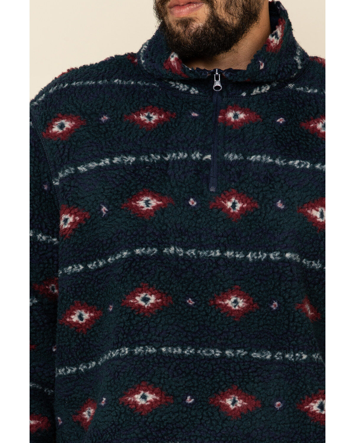 Aztec quarter zip pullover mens