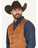 Image #2 - Cody James Men's Howard Faux Suede Button-Down Vest, Camel, hi-res