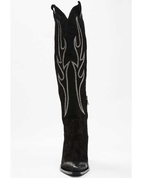Image #4 - Italian Cowboy Women's Spirit Tall Western Boots- Snip Toe, Dark Grey, hi-res