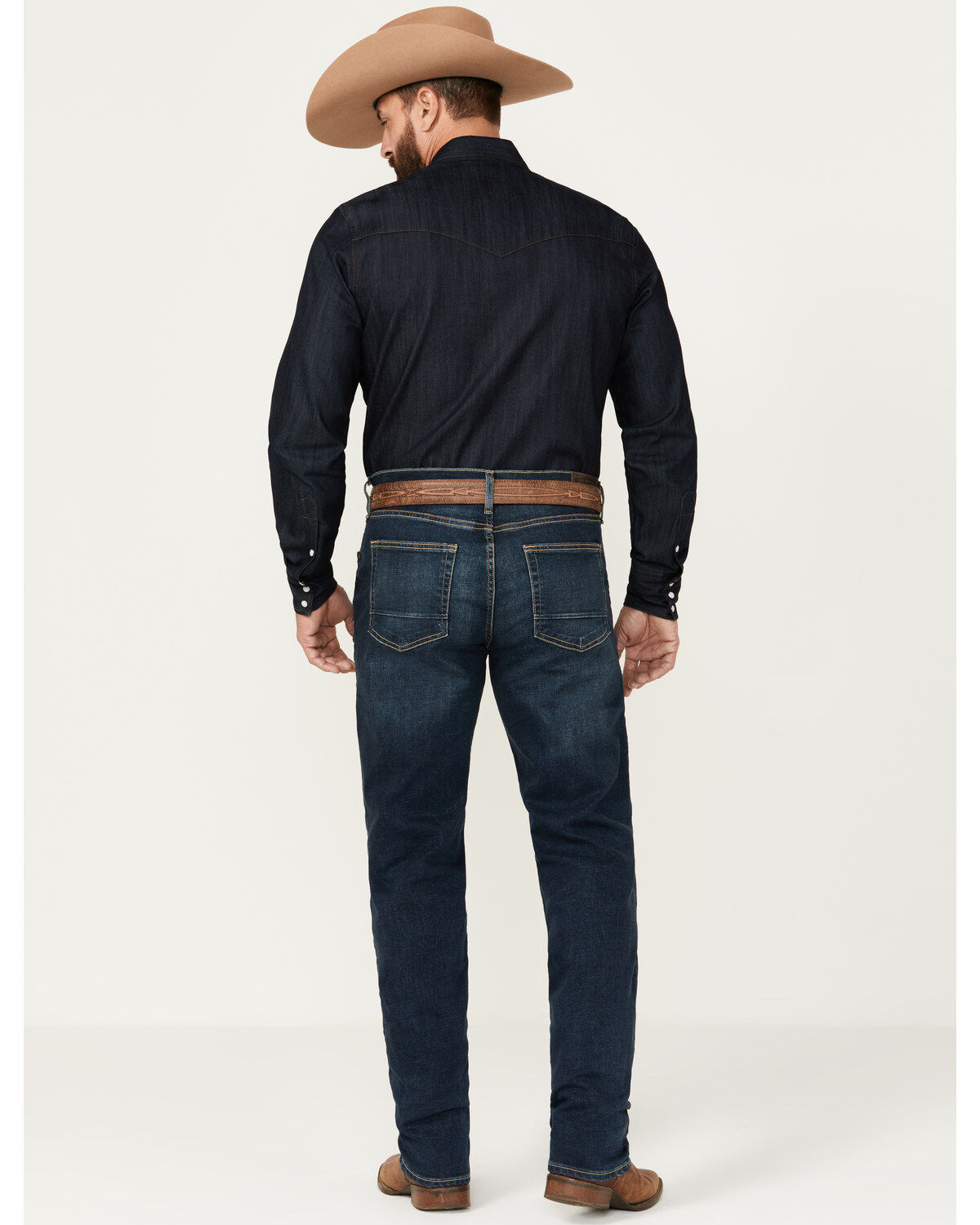 Image #3 - DEVIL-DOG Dungarees Men's Burke Vintage Medium Wash Athletic Fit Performance Stretch Denim Jeans, Medium Wash, hi-res