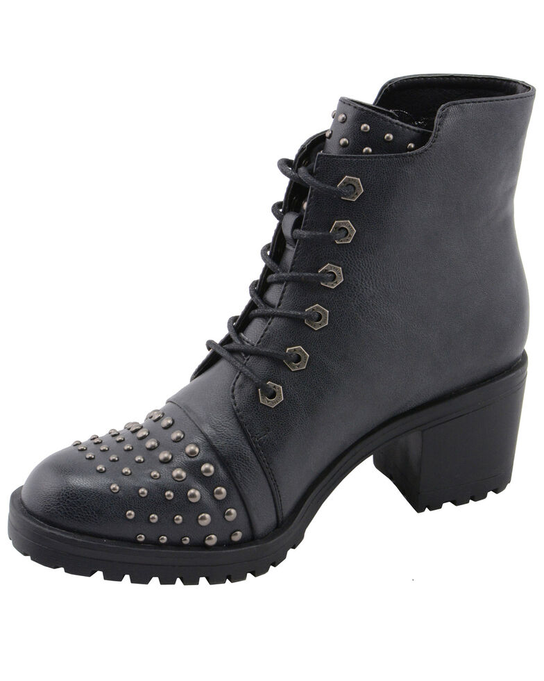 Milwaukee Leather Women's Studded Rocker Boots Round Toe Boot Barn