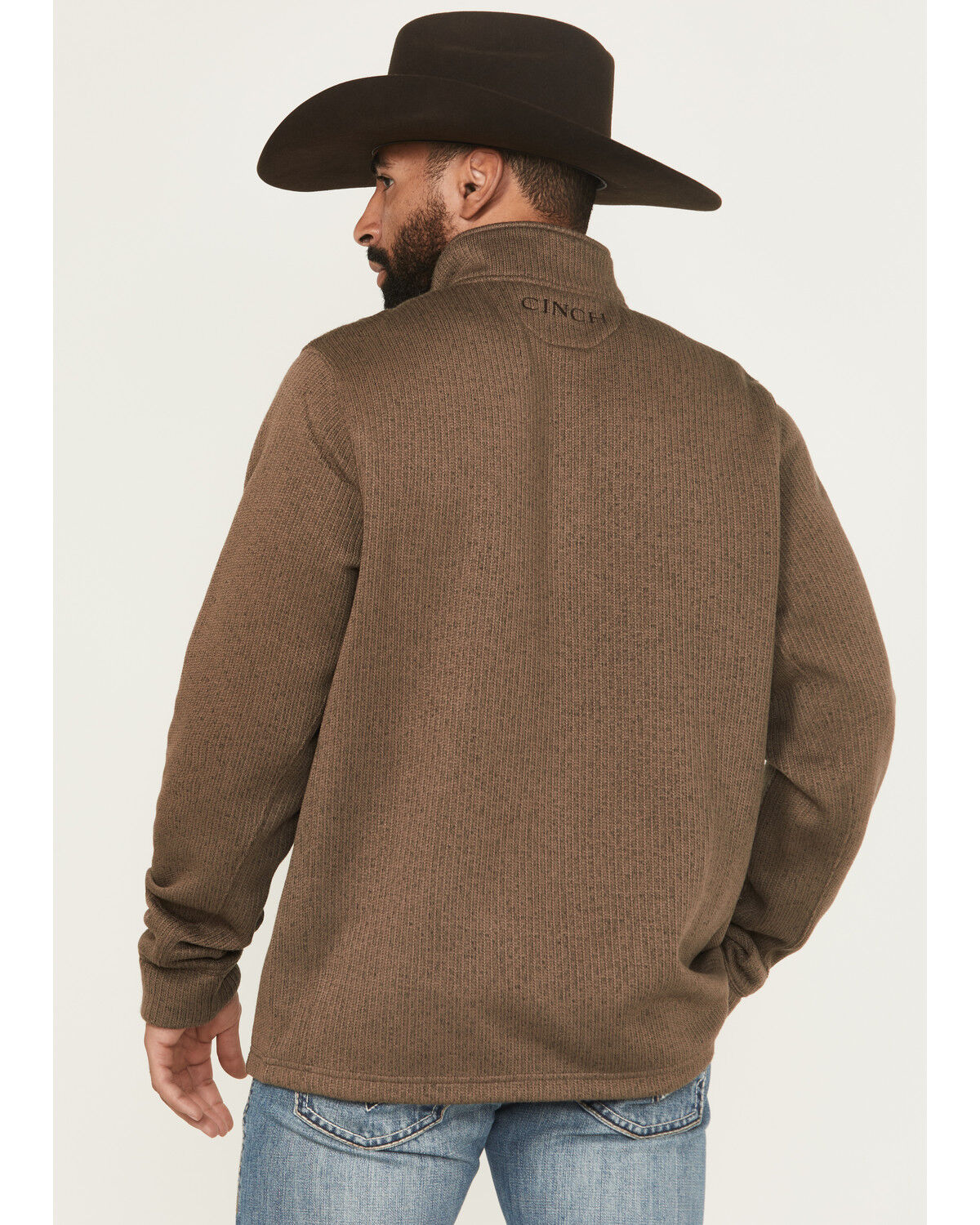 Image #4 - Cinch Men's 1/4 Zip Pullover - Big, Brown, hi-res