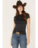 RANK 45 Women's Solid Short Sleeve Performance Tee, Black, hi-res
