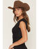 Image #2 - Shyanne Women's Lizlane Lace Short Sleeve Shirt, Black, hi-res