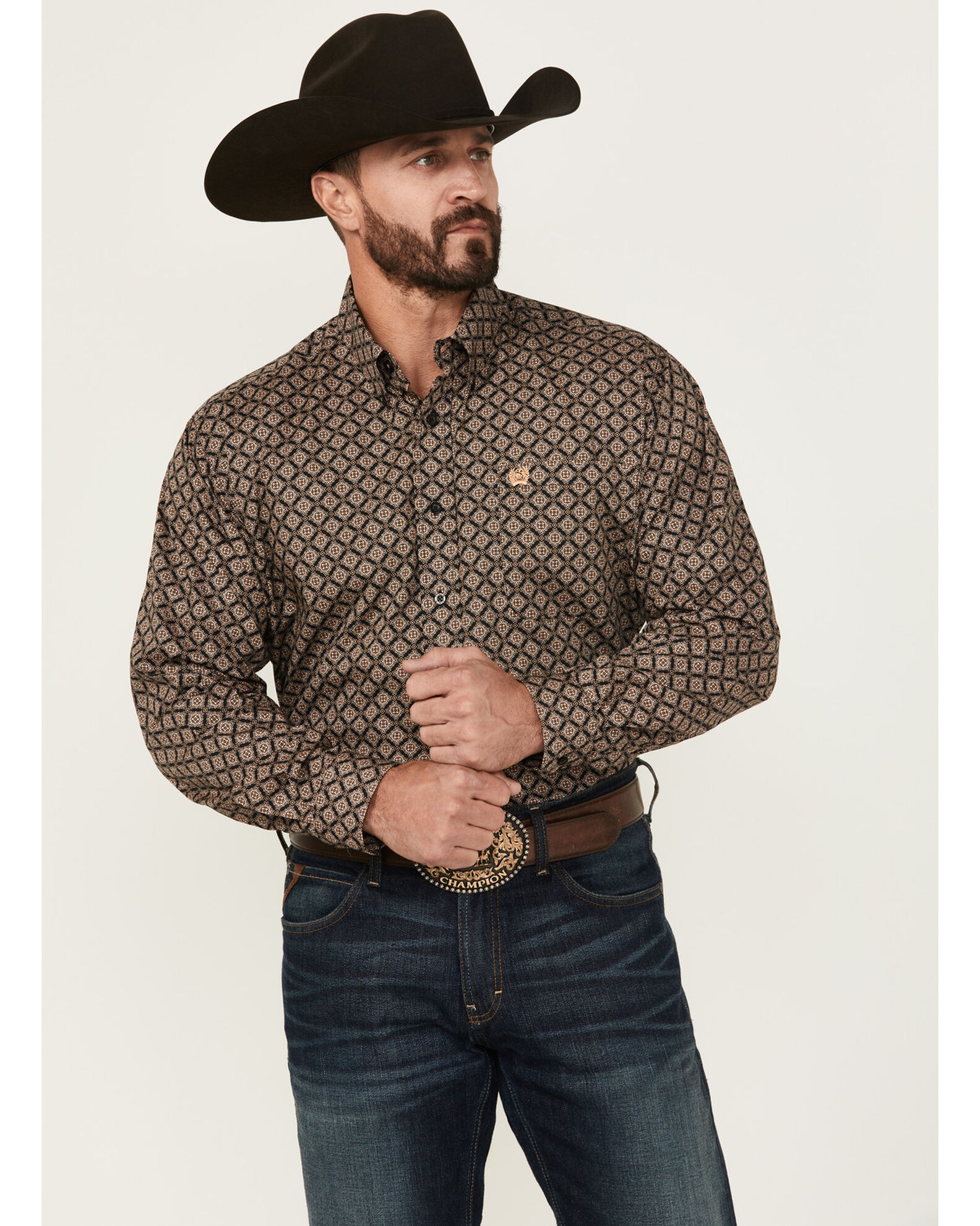 Product Name: Cinch Men's Medallion Print Long Sleeve Button-Down Western  Shirt