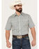 Image #1 - Rough Stock by Panhandle Men's Distressed Southwestern Short Sleeve Stretch Western Pearl Snap Shirt, , hi-res