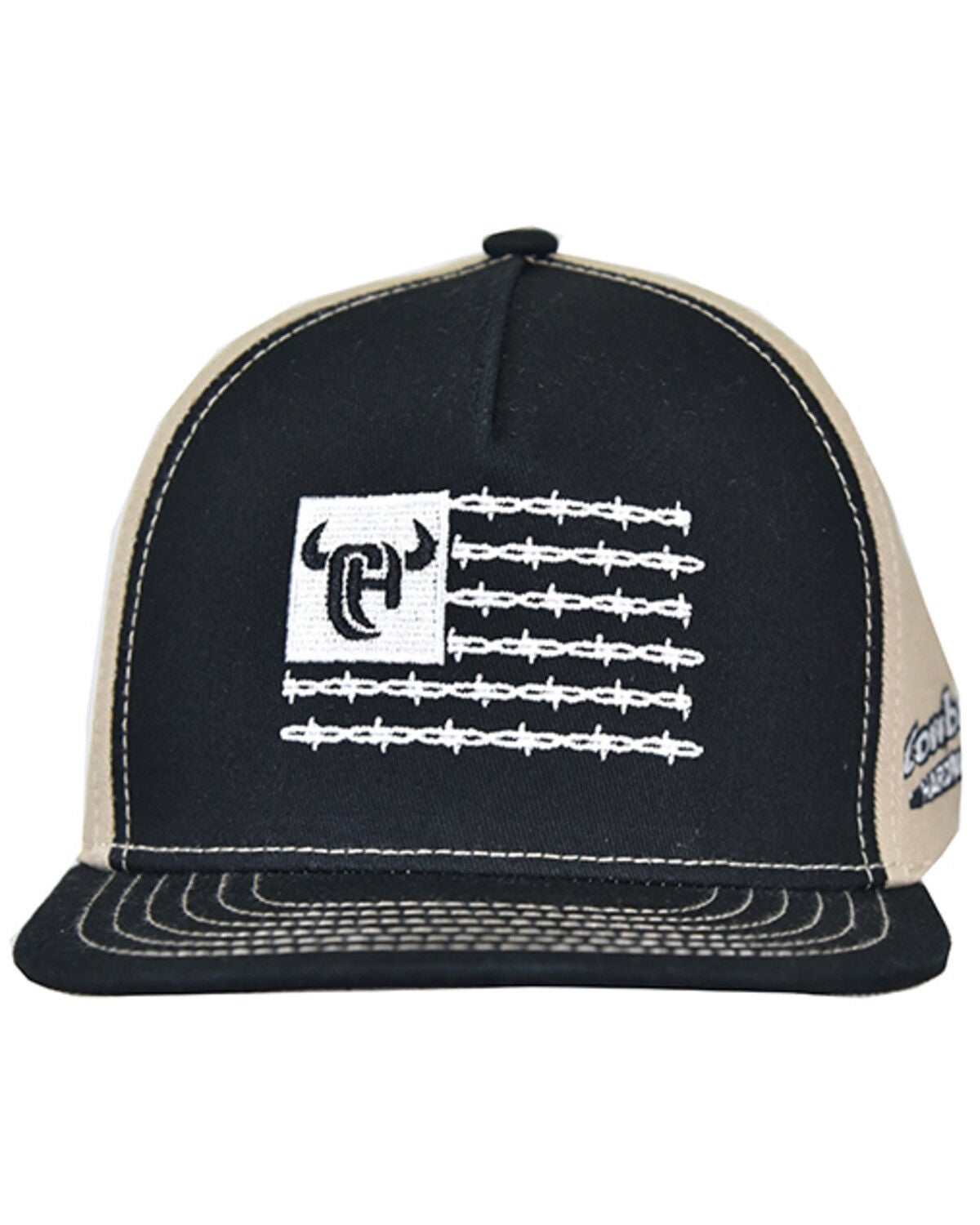 Cowboy Hardware Boys' Barbed Flag Ball Cap, Black/tan, hi-res