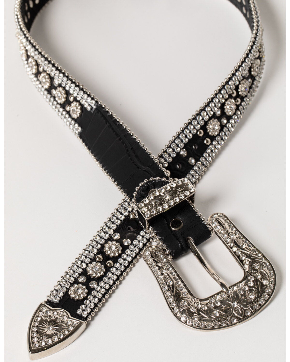 rhinestone silver belt