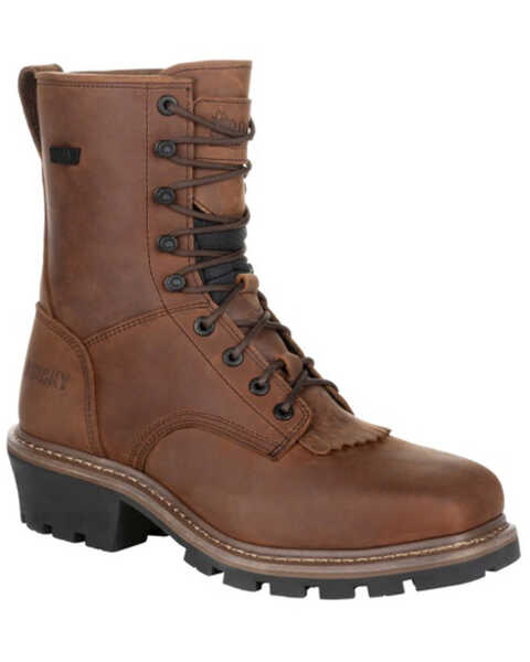 Image #1 - Rocky Men's Waterproof Logger Boots - Soft Toe, Dark Brown, hi-res