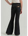 Image #3 - Wrangler X Lainey Wilson Girls' Pull-On Bell Bottoms, Black, hi-res