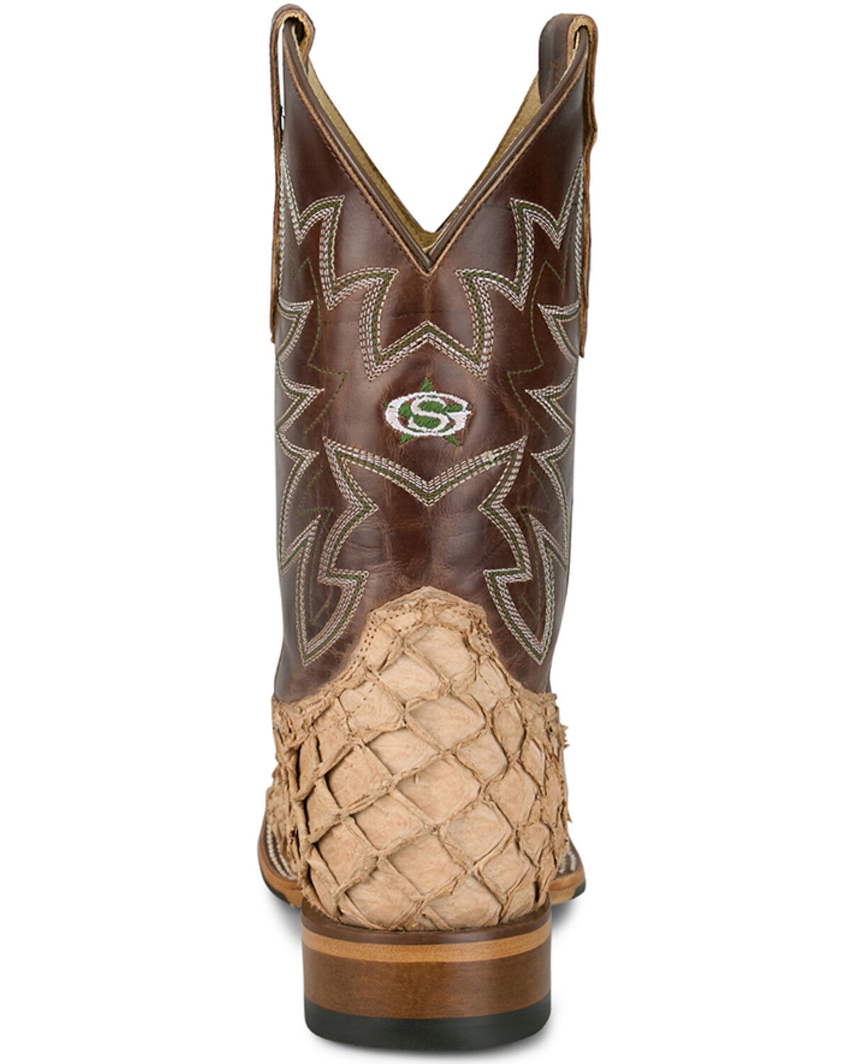 Image #5 - Justin Men's Ocean View Exotic Caiman Western Boots - Broad Square Toe, Brown, hi-res