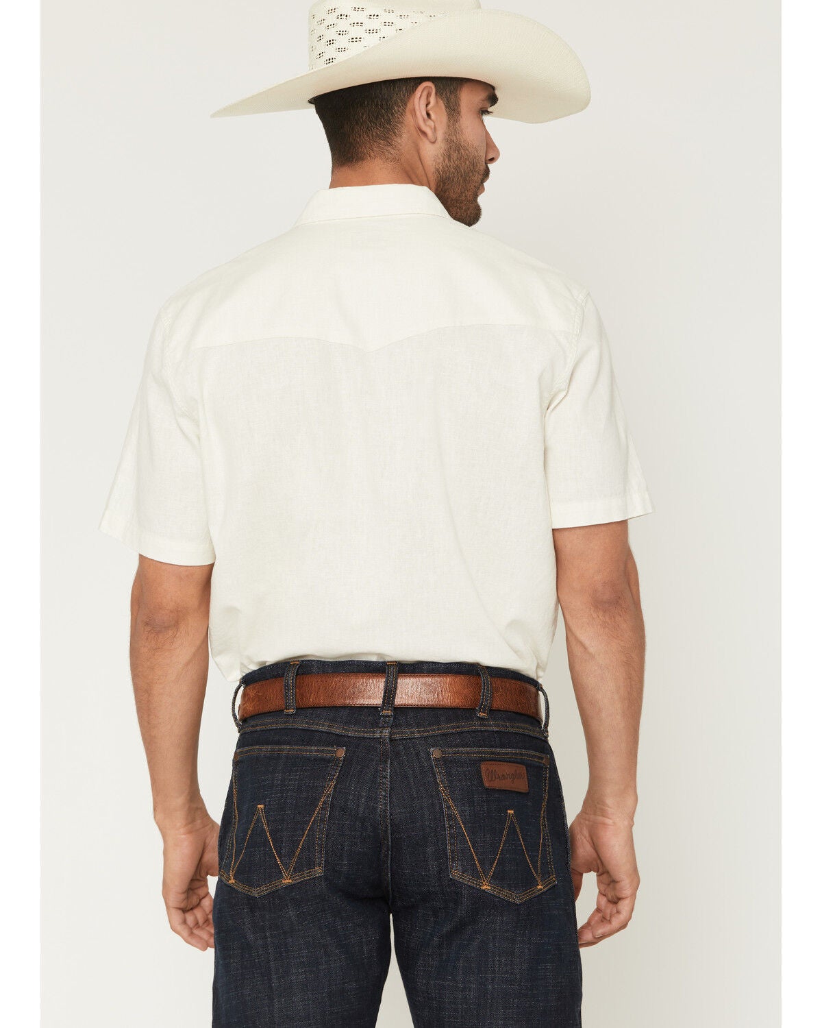 Image #4 - Kimes Ranch Men's Nuce Embroidered Pocket Short Sleeve Pearl Snap Western Shirt, Cream, hi-res