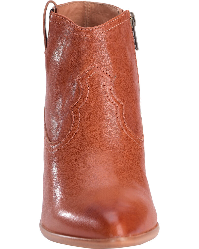 Frye Women S Cognac Reina Leather Booties Pointed Toe Boot Barn